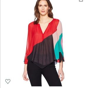 Joie Quinlynn silk color blocked blouse stunner💥